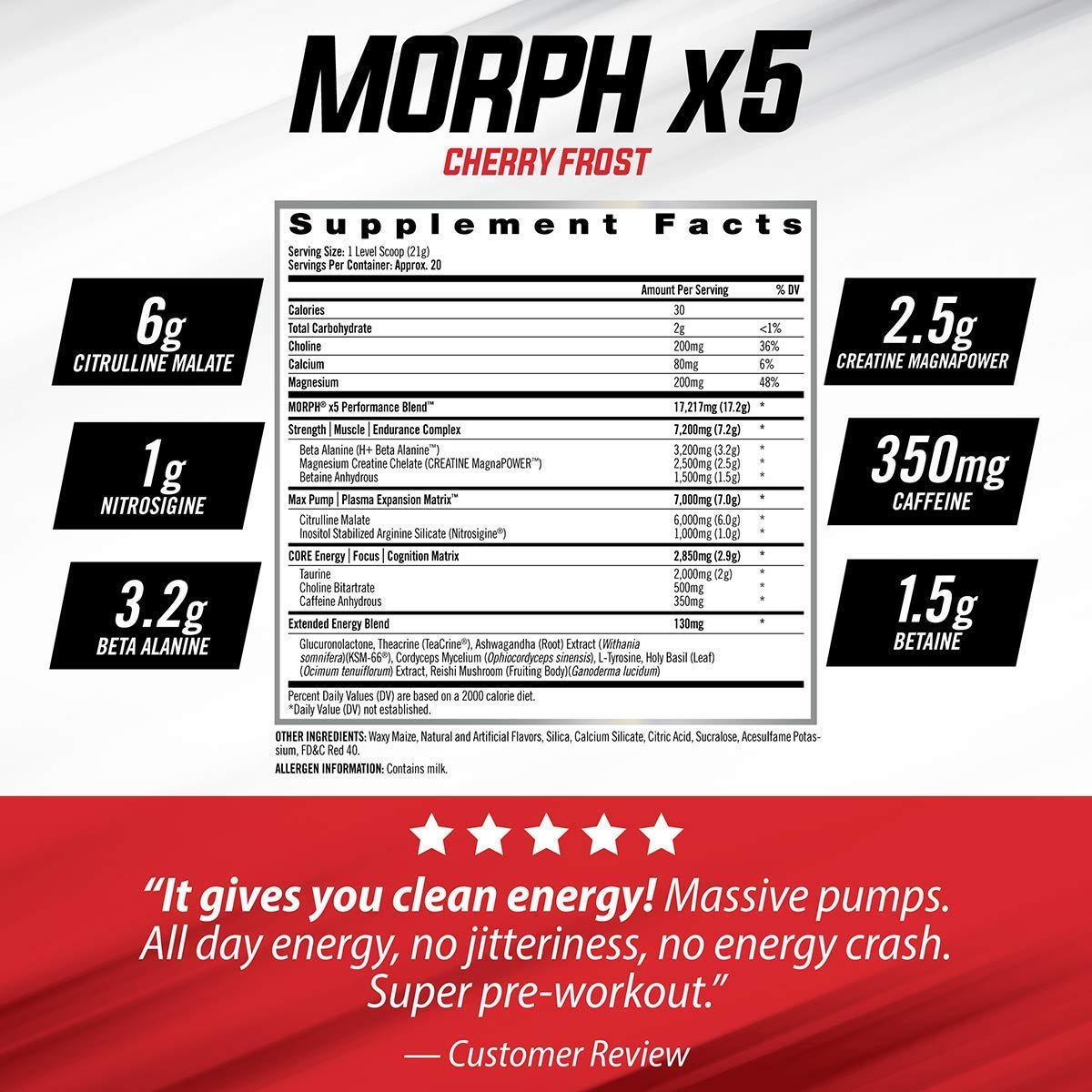 iSatori Morph Xtreme Intense Pre Workout - Bombsicle (20 Servings) Classic Blender Bottle (Clear Bottle with Red Top)