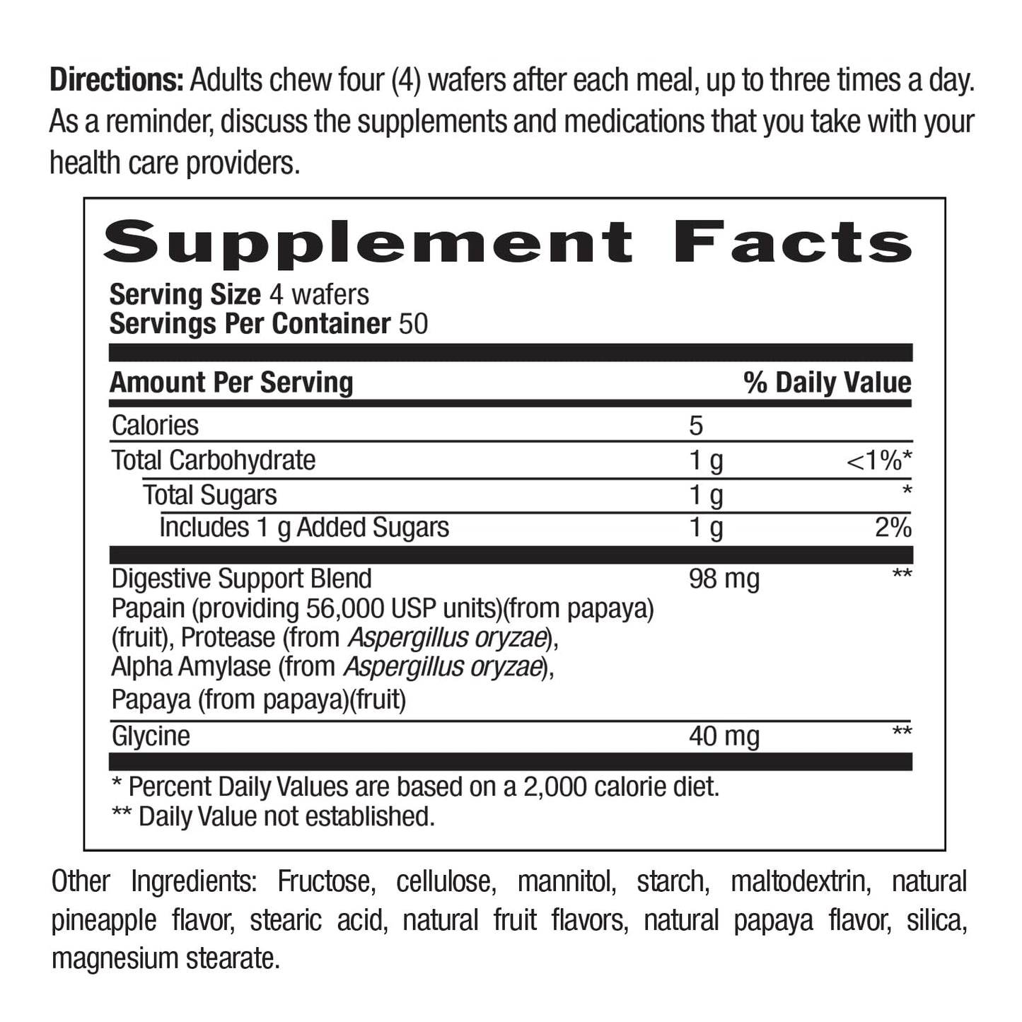 Country Life Papaya Digestive Support, 500 Chewable Wafers | Natural pineapple & papaya Flavor. Assists nutrient absorption, contains papain & protease