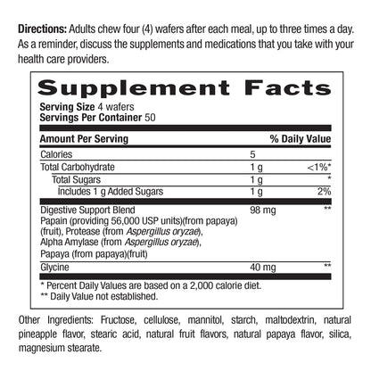 Country Life Papaya Digestive Support, 500 Chewable Wafers | Natural pineapple & papaya Flavor. Assists nutrient absorption, contains papain & protease