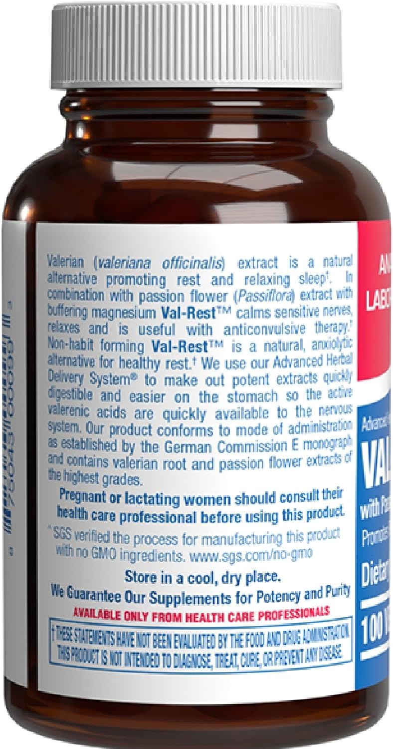 Valerian Root for Sleep and Relaxation - Gentle Magnesium Supplement for Sleep and Mood Support with Passion Flower and Valerian Root Extract - Vegan Non-GMO & Made in the USA - 100 Servings