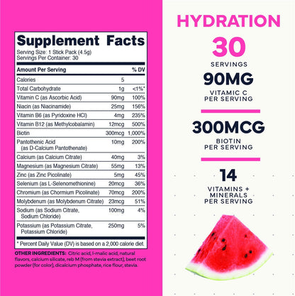 Type Zero Sugar Free Electrolyte Packets (Watermelon) 30 Stick Packs