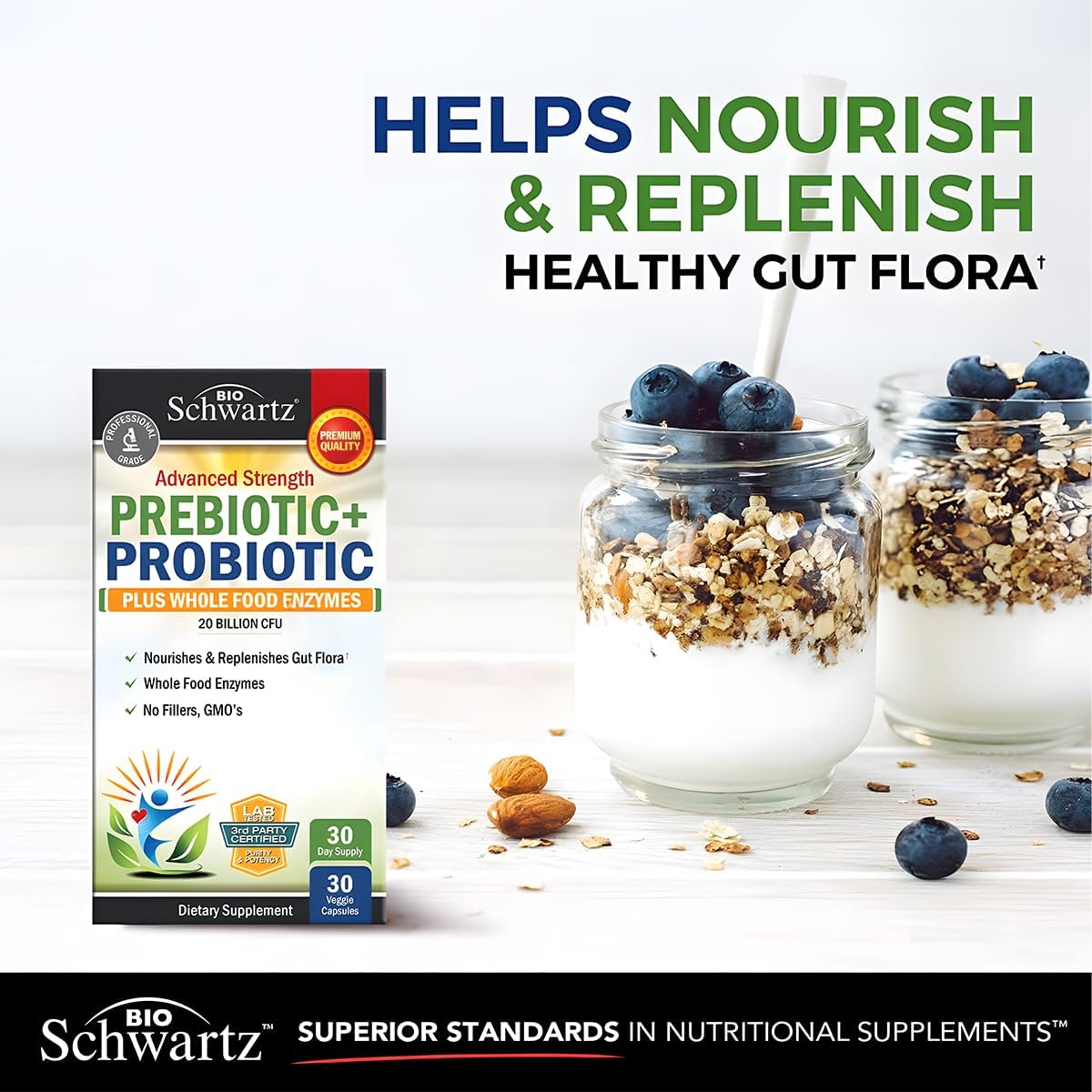 Advanced Prebiotics & Probiotics for Women & Men, 30 Capsules