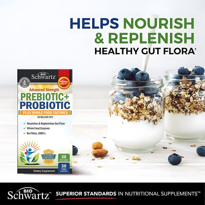Advanced Prebiotics & Probiotics for Women & Men, 30 Capsules