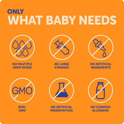 Ddrops® Baby Organic Liquid Vitamins A&D Drops for Infants, 60 Drops. Supports Babies’ Eye Health, Bone Development and Immune Function. Certified Organic, Non-GMOs, Allergy-Friendly