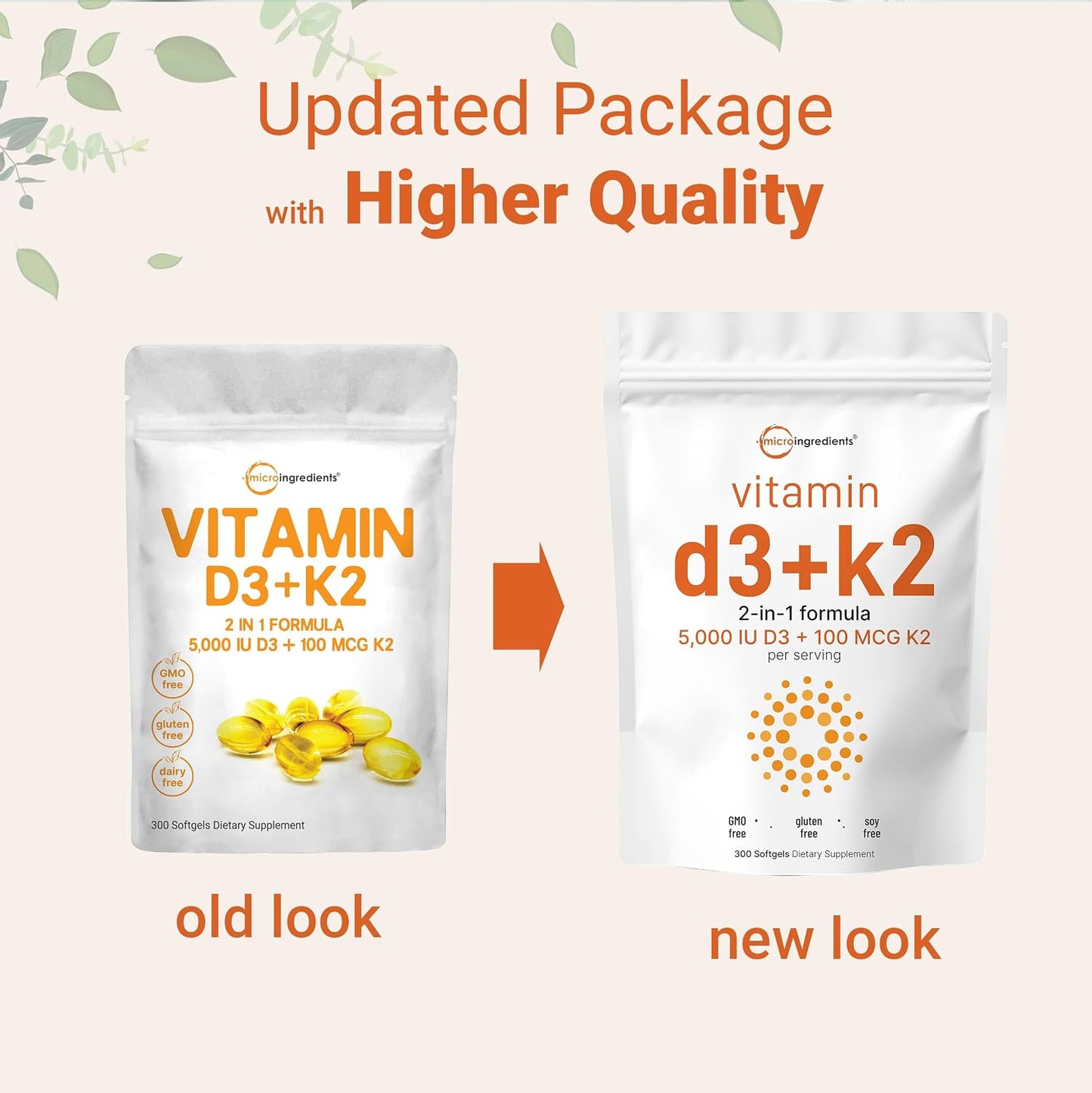Micro Ingredients Organic Chlorella Spirulina 3000mg Tablets & Vitamin D3 5000iu + K2 100mcg Bundle 2 Pack | Cracked Cell Wall, Rich in Vegan Protein & Chlorophyll | Essential Sunshine Vitamins