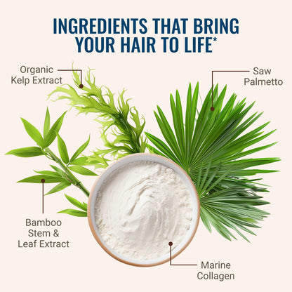 Hair La Vie Live Conscious Revitalizing Blend Hair Growth Vitamins for Women to Support Health of Hair - Supplements w/Biotin, Collagen & Saw Palmetto for Thick, Full Hair - 60 Caps