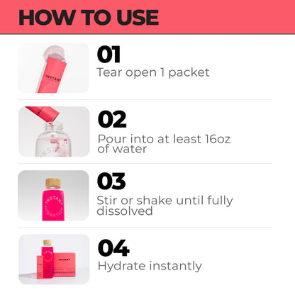 Instant Hydration Electrolytes Powder Packets - Watermelon Electrolyte Drink Mix - Zero Sugar - Keto, Vegan, Gluten-Free, Non-GMO - Boost Recovery, Brain Health, Muscle & Tissue Support- 30 Sticks