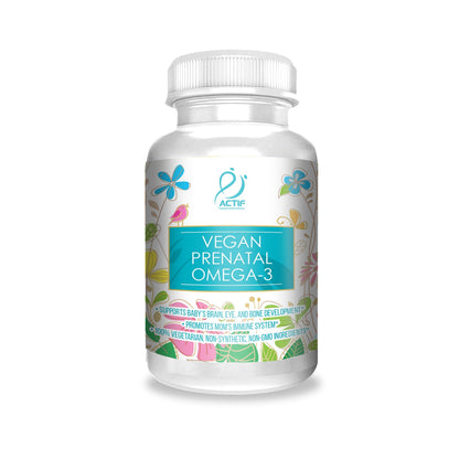 Actif Organic Vegan Prenatal Omega-3 with High Strength Algae Oil Formula, 100% Natural