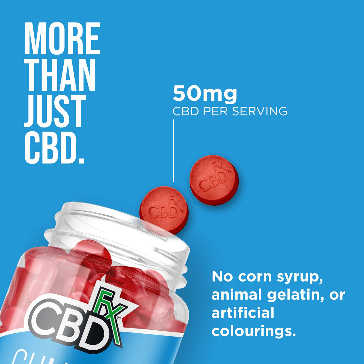 CBDfx 1500mg CBD High Strength Vegan Mixed Berry Gummies 25mg CBD per Gummy