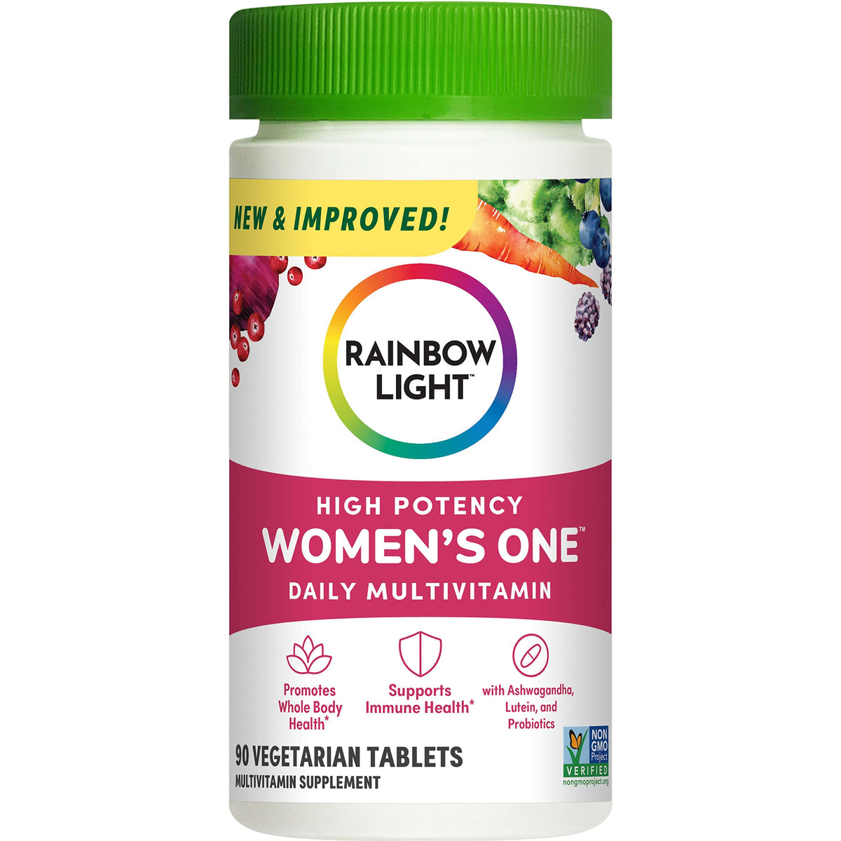 Rainbow Light Multivitamin for Women, Vitamin C, D & Zinc, Probiotics, Women’s One 