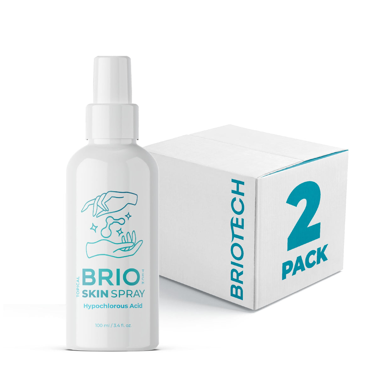BRIOTECH Pure Hypochlorous Acid Spray, Multi Purpose Topical Body & Facial Mist, Eyelid