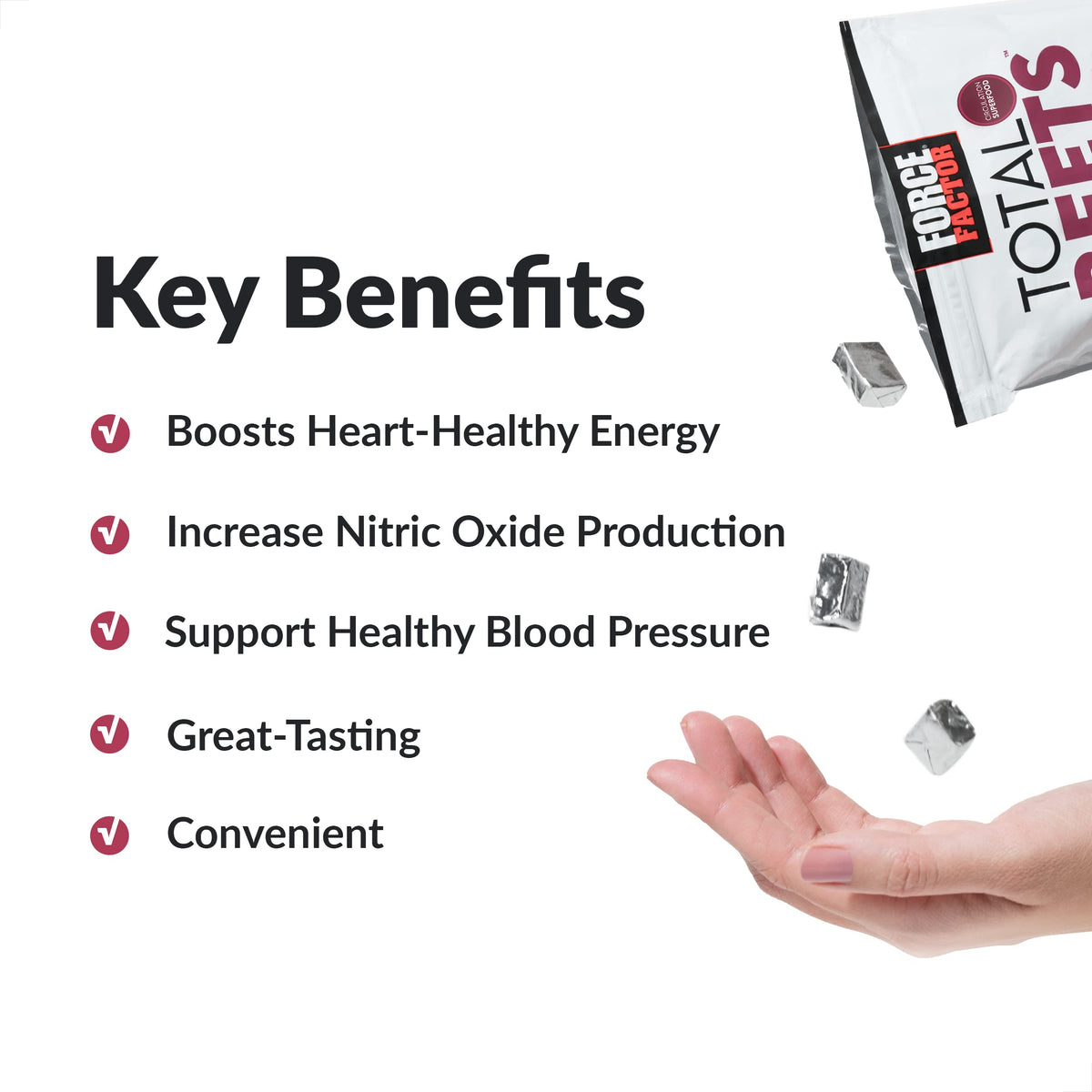 Force Factor Total Beets Blood Pressure Support Supplements with Beet Powder & Total