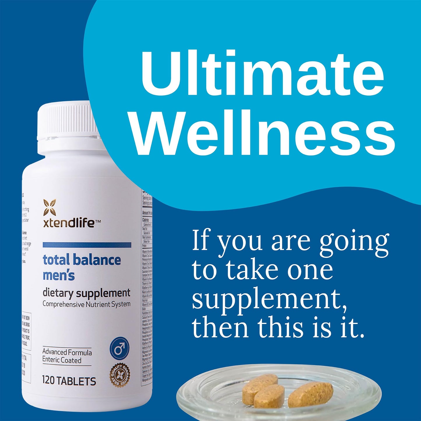 Xtendlife Total Balance Men’s Premium Multivitamin for Immune, Heart, Digestive & Cellular Health - Extra Strength Daily Support - 90+ Nutrients & Minerals - 30 Day Supply