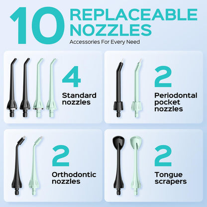 COSLUS ADA Accepted C20 Water Dental Flosser Pick, Professional Set Black