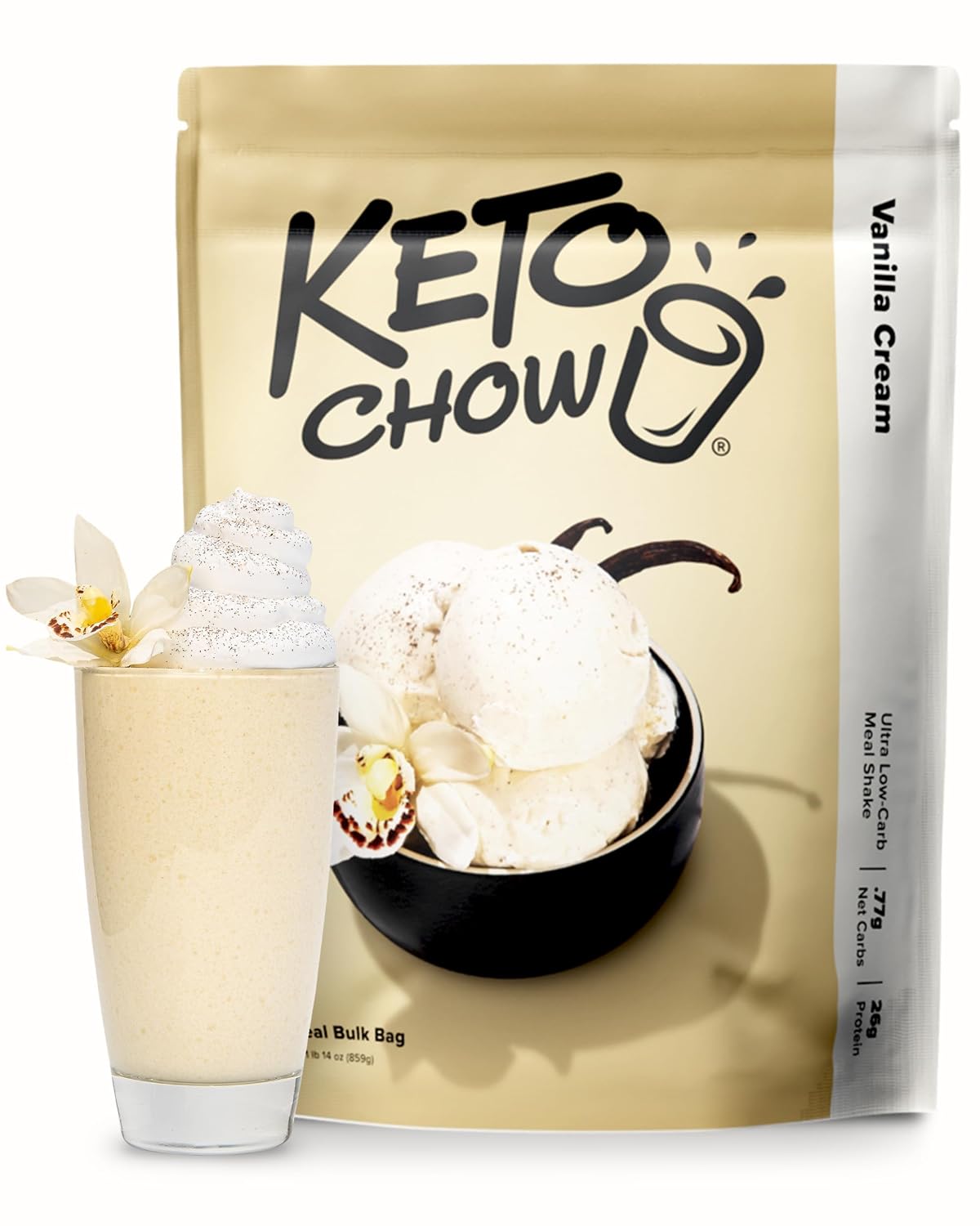 Keto Chow Chocolate Meal Replacement Shake Powder, 21 Meals