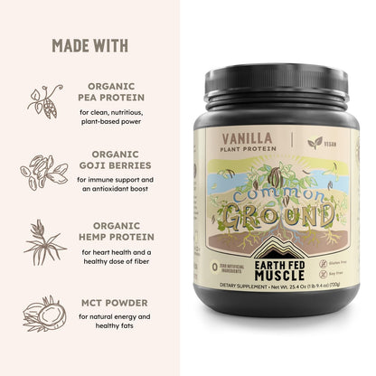 Earth Fed Muscle Organic Plant Protein Powder, Chocolate, 1.74 lb