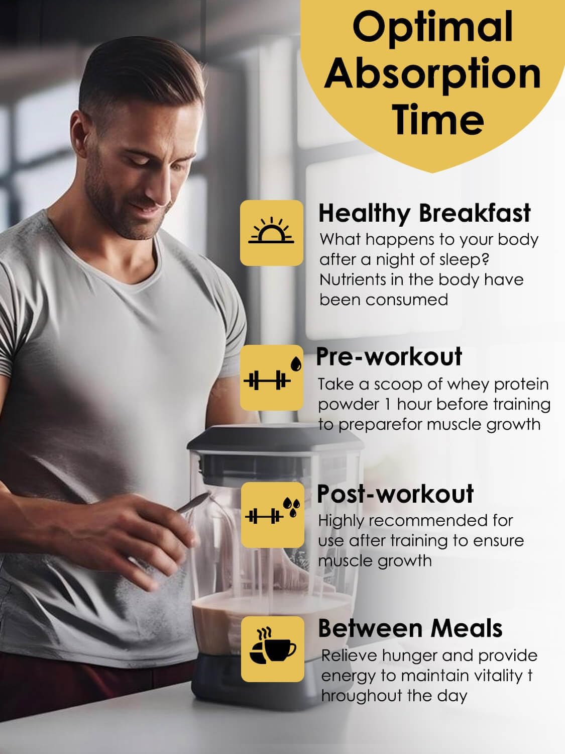 NATURE TARGET Unflavored Protein Powder, Whey & Pea Blend, 16 Servings | 24g Protein, Whey Protein Isolate, with MCTs, Mixes in Hot Coffee & Foods, No Bloating, Scoop Included, Gluten-Free