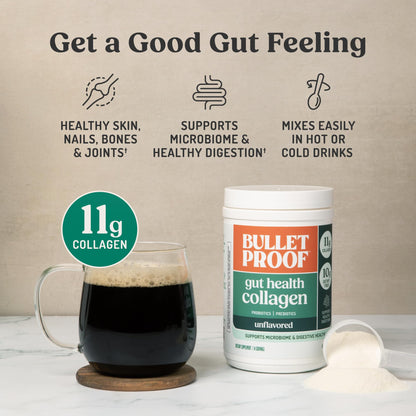Bulletproof Energy Collagen Protein Powder, Vanilla Bean, 20g Grass-Fed Collagen Peptides, 7g Fiber with MCT Oil & Adaptogens, Caffeine-Free, 18.3 Ounces