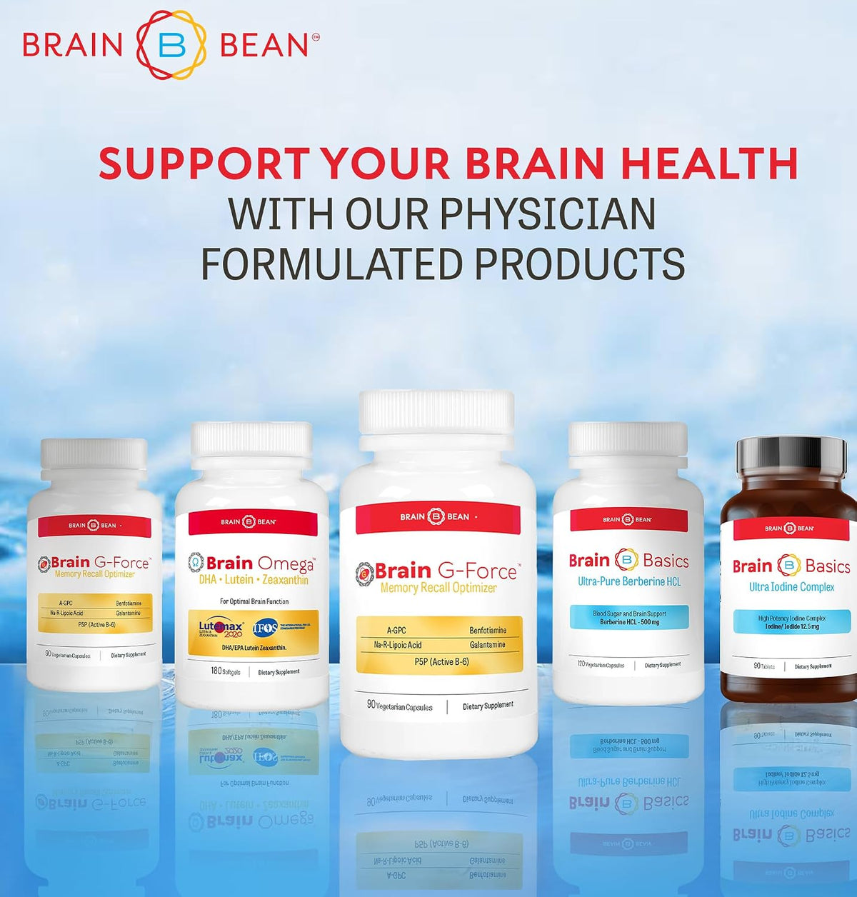 Brain G-Force | for Optimal Brain Function | with Galantamine, R-Lipoic Acid, A-GPC, and Benfotiamine | 45 Servings