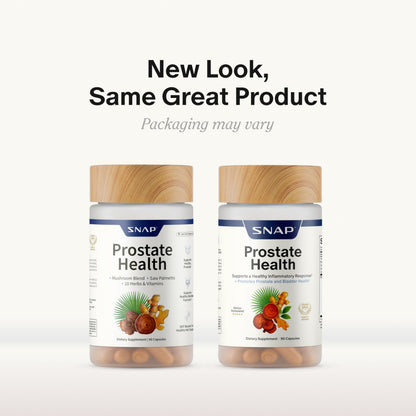 Snap Supplements Prostate Health Supplements for Men, 90 Vegan Capsules | Supports Urinary Tone and Healthy DHT Balance, Saw Palmetto for Men, Stinging Nettle, Beta-Sitosterol, Non-GMO, Gluten-Free