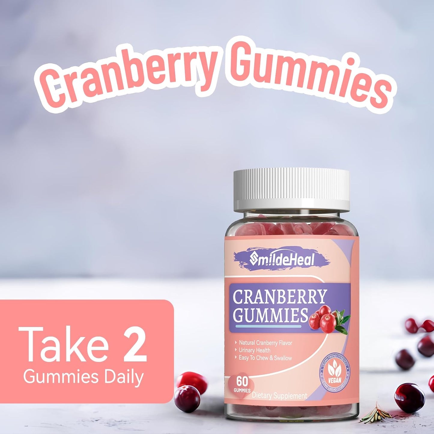 Cranberry Gummies 1000mg, Cranberry Supplements for Women 60 Count | Cranberry Gummies 1000mg, Cranberry Supplements for Women, with D-Mannose 250mg, Urinary Tract Health 60 Count