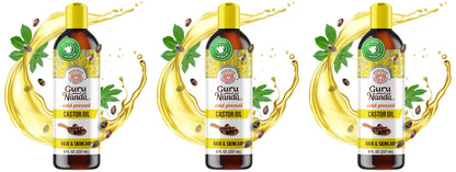GuruNanda Castor Oil USDA Certified Organic, Pure & Natural, 8 fl oz