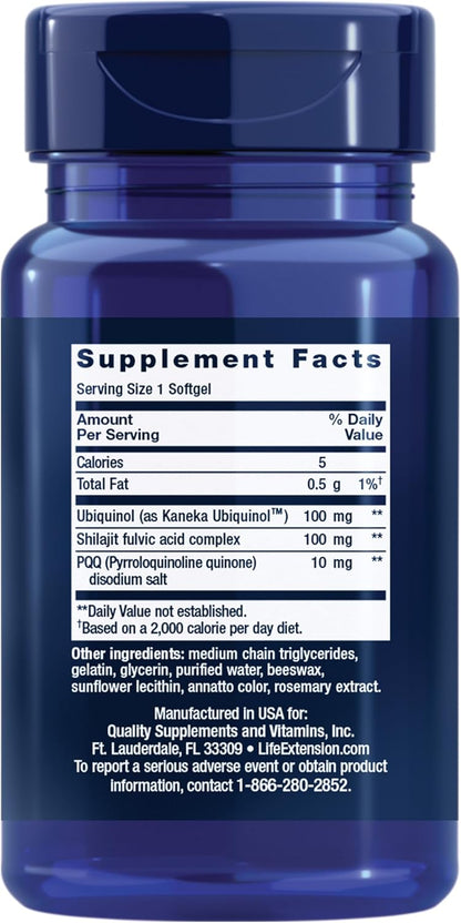 Life Extension Super Ubiquinol CoQ10 with PQQ, Heart Health, 30 Softgels