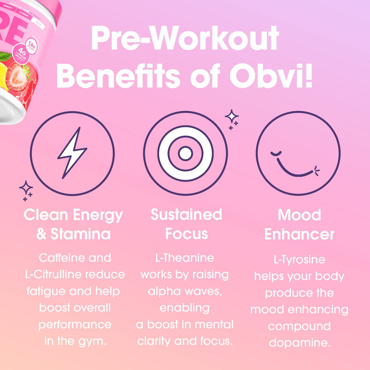 Obvi Pre Workout for Women, Preworkout, Designed for Energy, Stamina and Focus