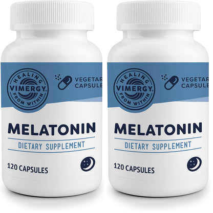 Vimergy Melatonin – Natural Sleep Aid – Sleep Supplement – Helps You Fall Asleep Faster & Stay Asleep Longer - Non-GMO, Gluten-Free, Kosher, Soy-Free, Vegan, Paleo (120 Counts)