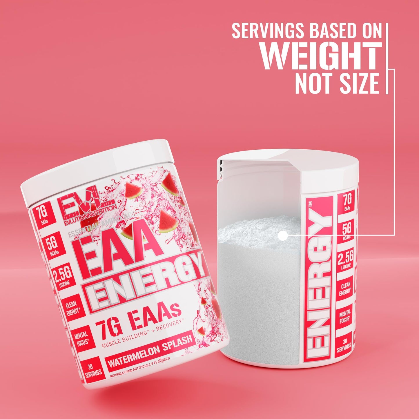 EAAs Amino Acids Powder - Energizing EAA Essential Amino Acids Pre & Post Workout Powder for Muscle Building Energy and Recovery Support with 7g per Serving Plus 5g BCAAs (Watermelon, 30 Servings)