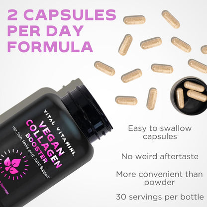 Vital Vitamins Vegan Collagen Booster Capsules + Colostrum Capsules Supplement