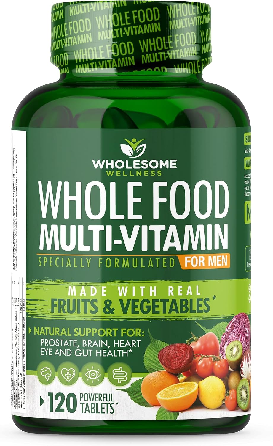 Multi Collagen Protein Powder Hydrolyzed (Type I II III V X) + Whole Food Multivitamin for Men - Natural Multi Vitamins, Minerals, Organic Extracts Bundle