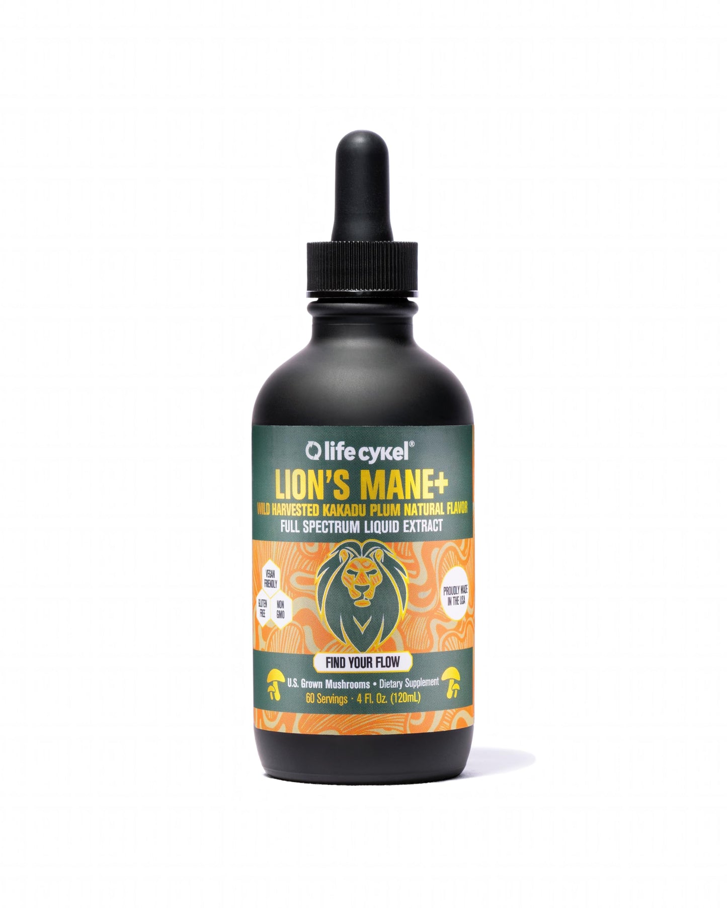 Life Cykel - Lion's Mane Mushroom Extract with Kakadu Plum - Brain Booster Nootropic for Memory, Focus & REM Sleep - Non-GMO, Organic Mushroom Tincture - 4 Fl Oz (60 Servings)
