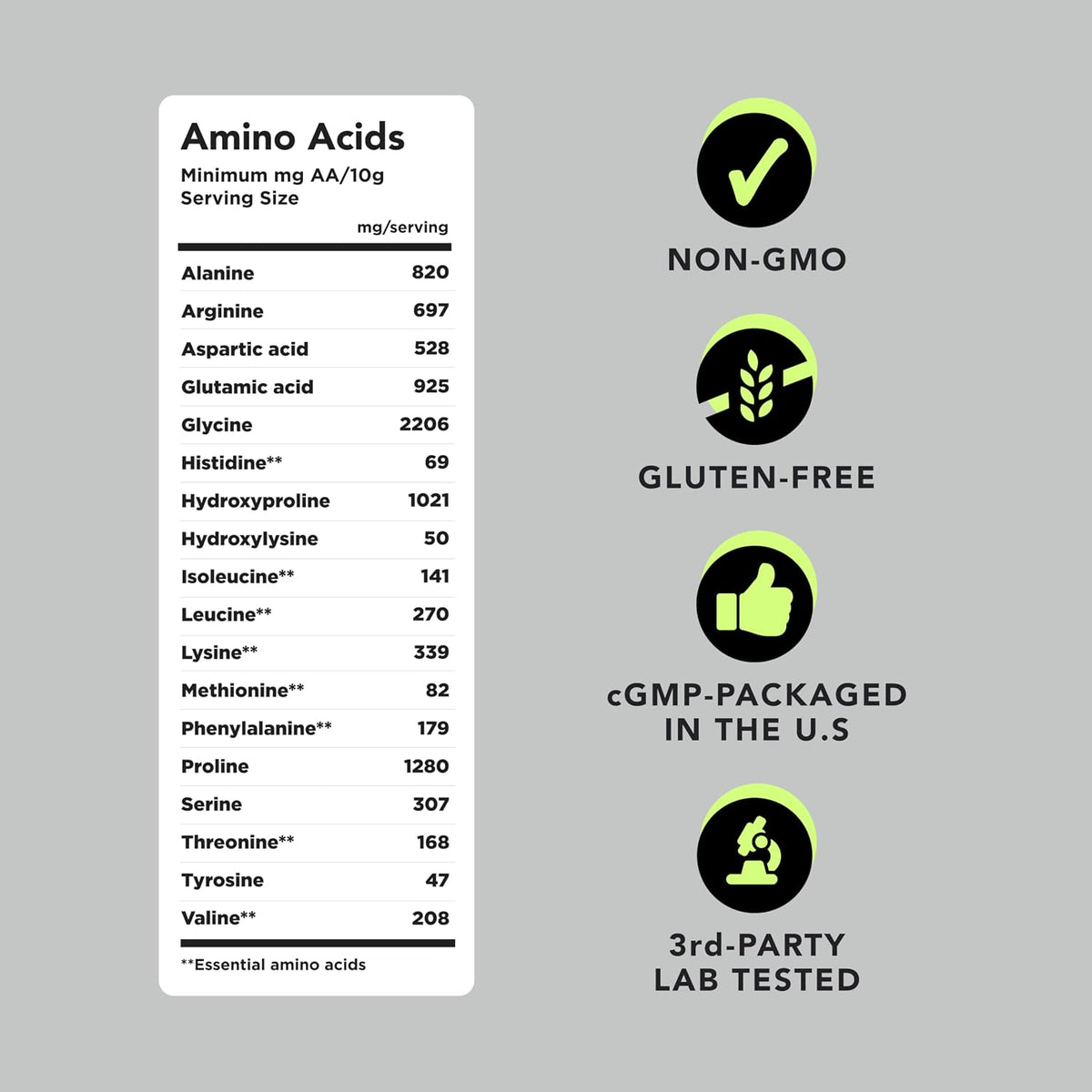 AMANDEAN Collagen Peptides Powder, Grass-Fed, Hydrolyzed, Type 1 & 3, 1kg