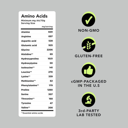 AMANDEAN Collagen Peptides Powder, Grass-Fed, Hydrolyzed, Type 1 & 3, 1kg