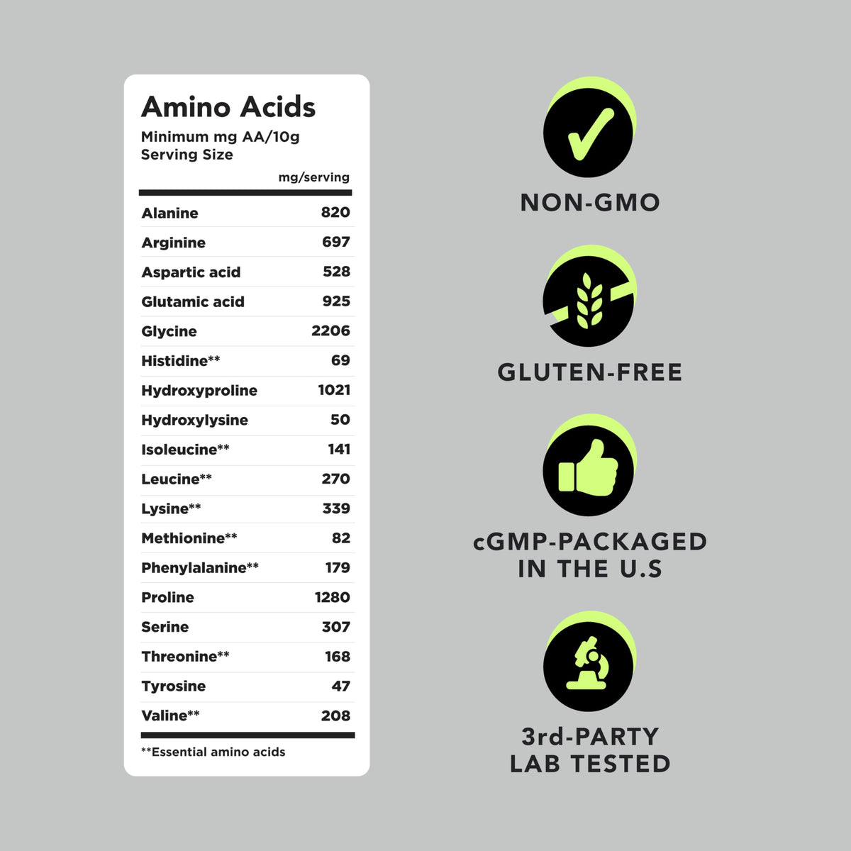 AMANDEAN Collagen Peptides Powder, Grass-Fed, Hydrolyzed, Type 1 & 3, 1kg