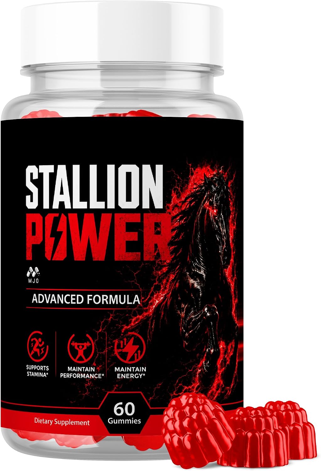 Stallion Power Gummies for Men, Male Support Supplement 1-Pack, 60 Gummies