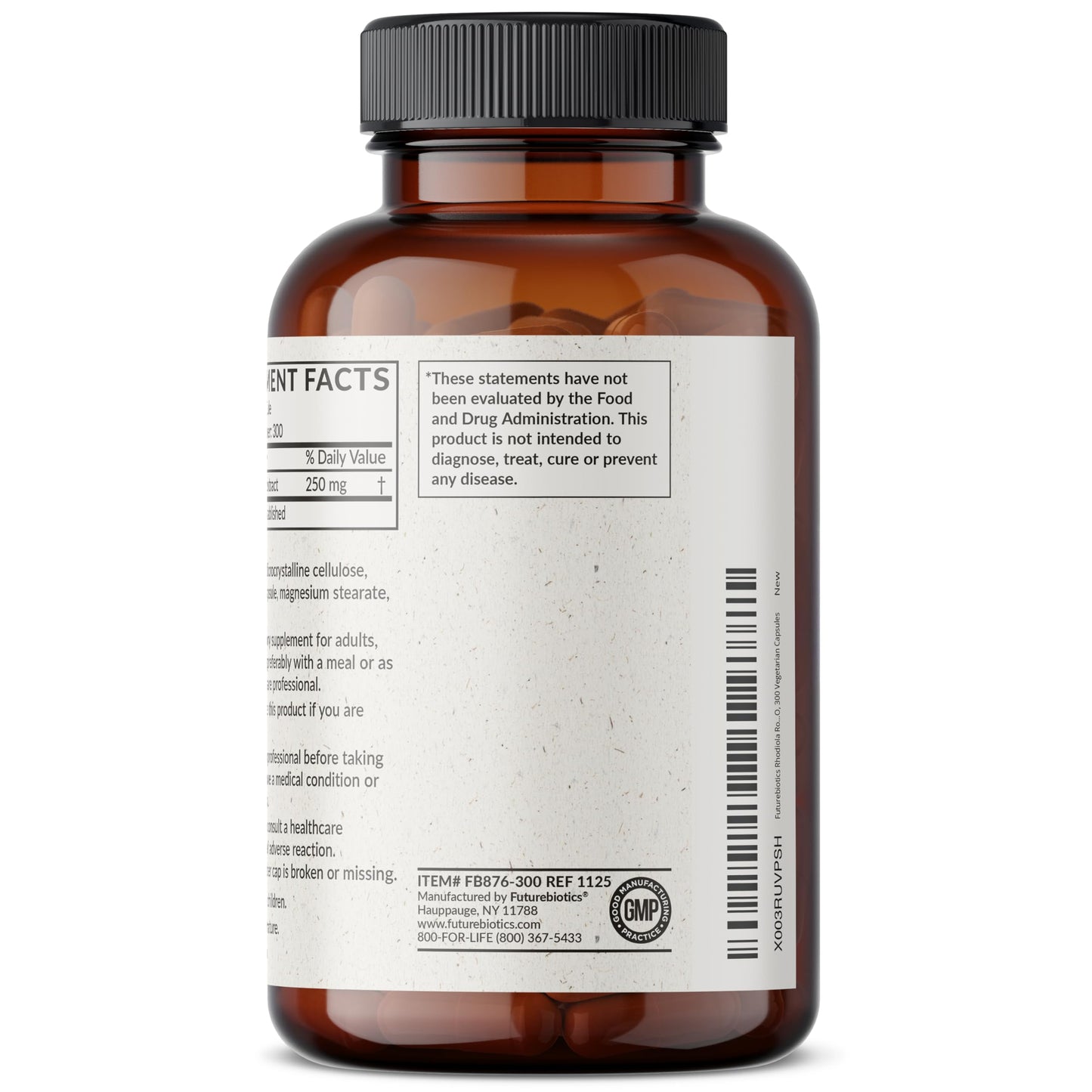 Futurebiotics Rhodiola Rosea Powder Adaptogenic Herb Vegetarian Capsules, 60 Count