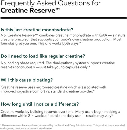 Creatine Reserve™ - Creatine Monohydrate Plus GAA for Mind, Muscle & Energy Support - Dual Pathway Delivery Creatine Supplement for Women & Men - Active B Vitamins & Taurine, Non-GMO (1 month supply)
