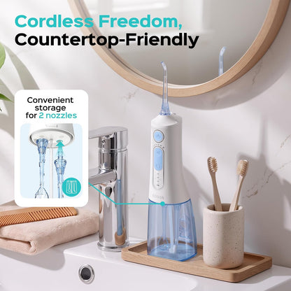 COSLUS ADA Accepted C51 Water Dental Flosser, 3 Modes 6 Pressure, White