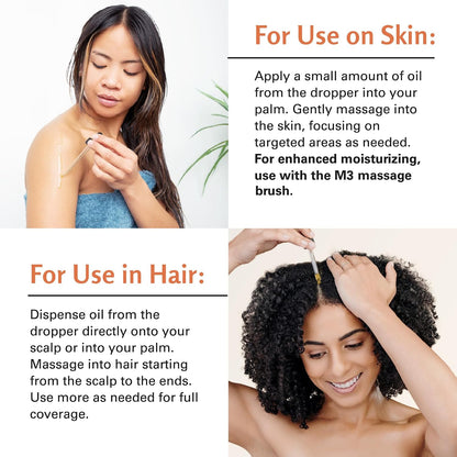 M3 Naturals Vegan Batana Oil | Unrefined Batana Oil for Hair & Skin | Supports Healthy Skin & Collagen Production | 100% Pure Batana & Non-GMO | 2 FL OZ (59 ML)