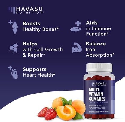 Multivitamin Gummies for Adults, Mixed Berry, 60 Count, 30 Day Supply | Multivitamin Gummies for Men and Women with Vitamins and Minerals Zinc, Vitamin C, Vitamin D, Daily Defense, 30 Servings