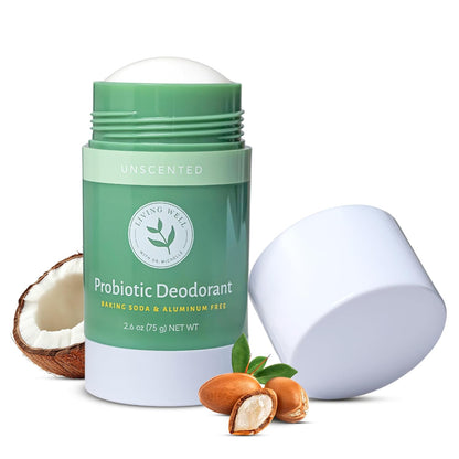 Probiotic Deodorant Stick, Aluminum-Free, Baking Soda-Free, Unscented
