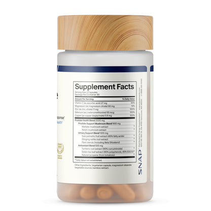 Snap Supplements Prostate Health Supplements for Men, 90 Vegan Capsules | Supports Urinary Tone and Healthy DHT Balance, Saw Palmetto for Men, Stinging Nettle, Beta-Sitosterol, Non-GMO, Gluten-Free