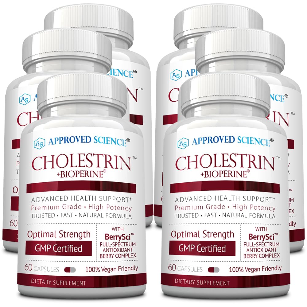Approved Science Cholestrin - Lipid Level Support - Antioxidants, Lecithin, Berberine HCL, Berries, BioPerine - 60 Capsules - Pack of 3