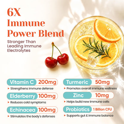 Venture Pal Sugar Free Hydration Packets+Immune-Liquid Daily IV Drink Mix | Electrolyte Powder with 7 Electrolytes & 6 Vitamins, Probiotics + Elderberry | Non-GMO, Keto Friendly, Vegan | 16 Sticks