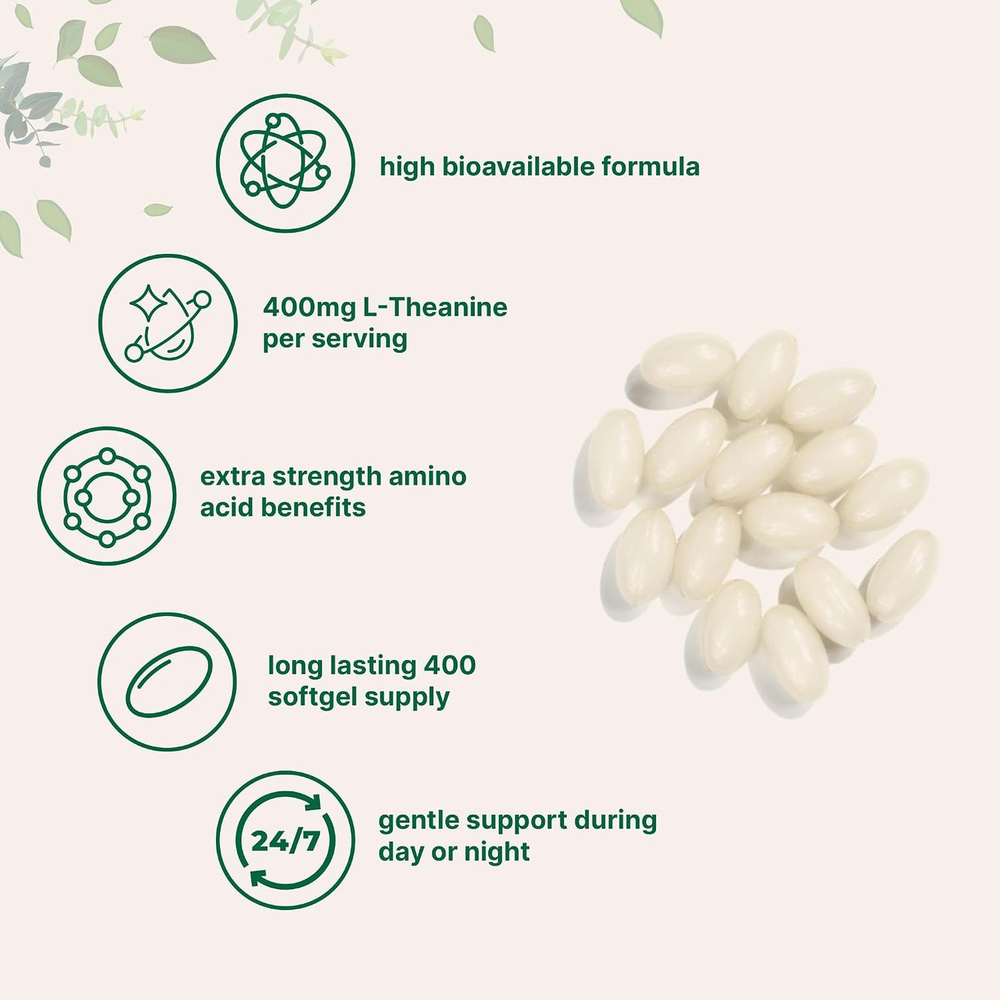 Micro Ingredients L-Theanine 400mg, 400 Softgels | Highly Bioavailable with Coconut Oil | Extra Strength Theanine Amino Acid | Calm & Relaxation Support + Focus Supplement | Non-GMO, Gluten Free