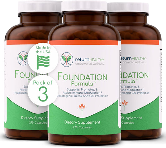 Foundation Formula | Tick Immune Support Supplement | with Japanese Knotweed Root, Cat's Claw, Milk Thistle | Resveratrol Supplement | Non-GMO, All-Natural & Vegetarian, 3 Packs