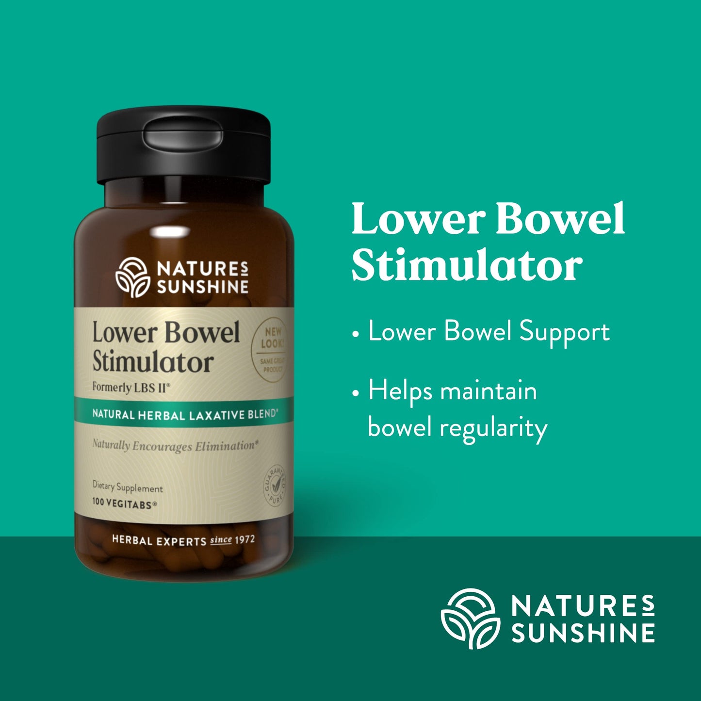 Nature's Sunshine Lower Bowel Stimulator - Helps Relieve Constipation - Cleanse & Detox Your Colon with Natural Herbal Ingredients - 25 Servings - 100 Vegcaps