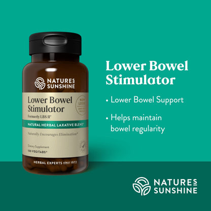 Nature's Sunshine Lower Bowel Stimulator - Helps Relieve Constipation - Cleanse & Detox Your Colon with Natural Herbal Ingredients - 25 Servings - 100 Vegcaps
